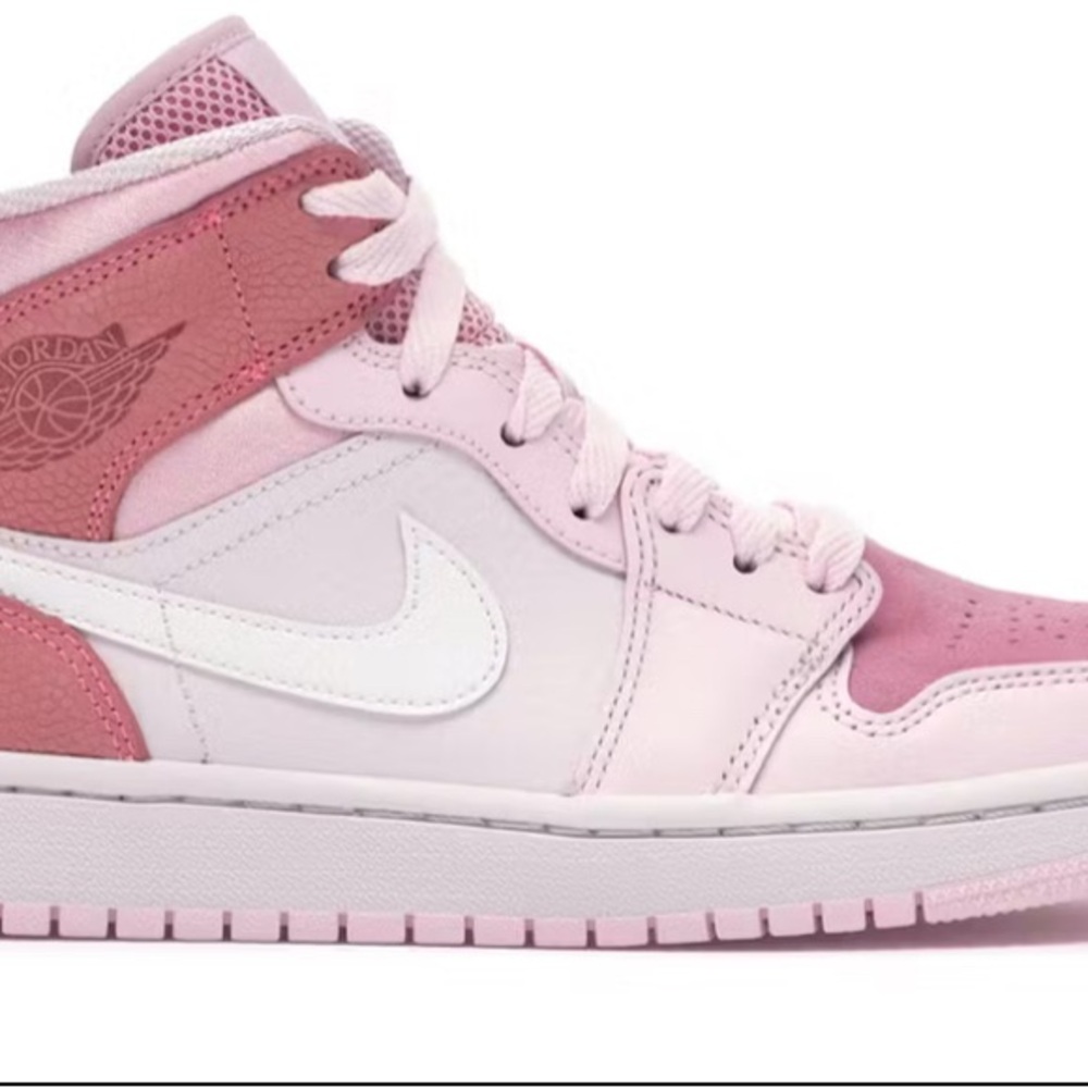 Air Jordan Pink and White High-Top Sneakers (Digital Pink)